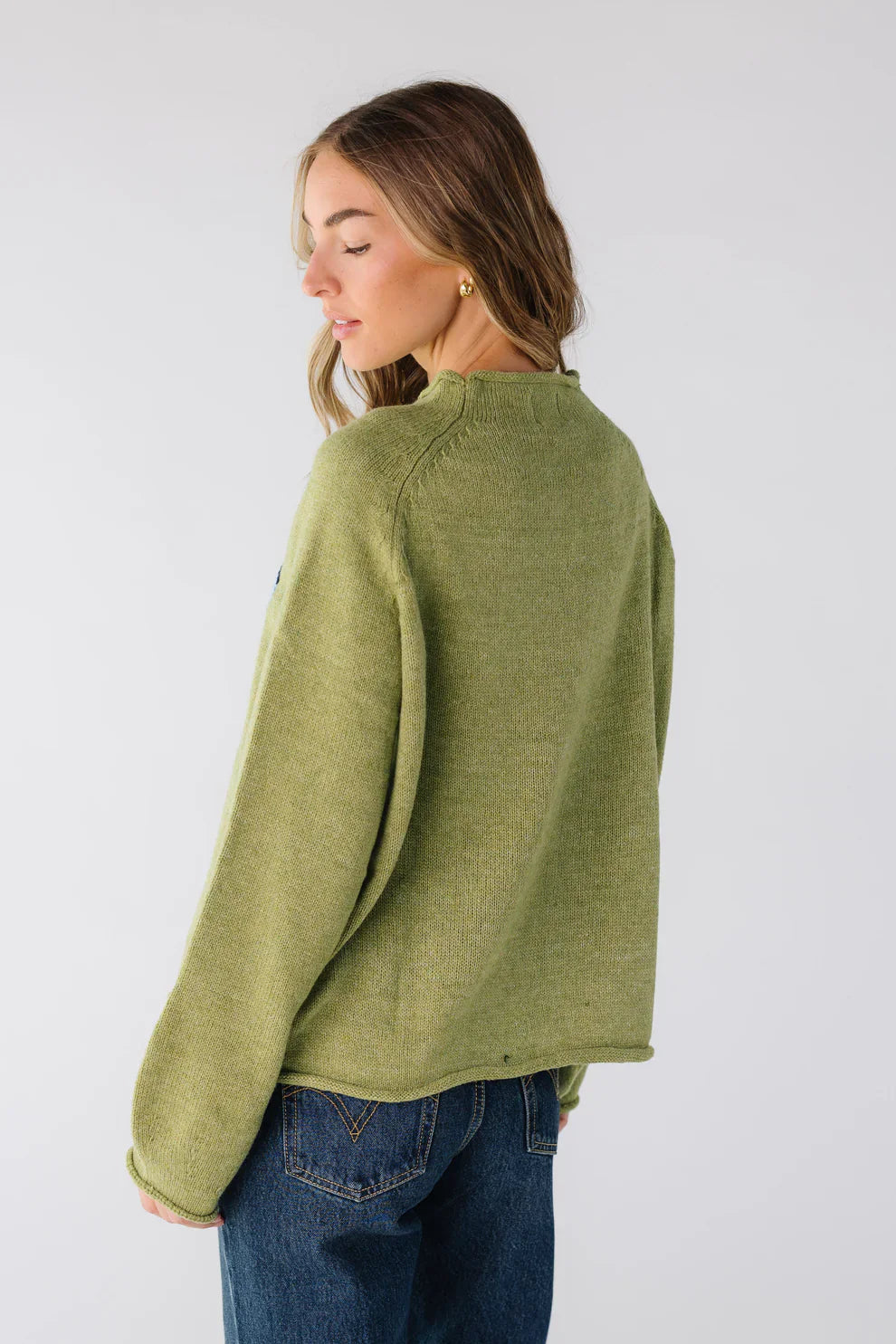 Olive Fisherman Sweater