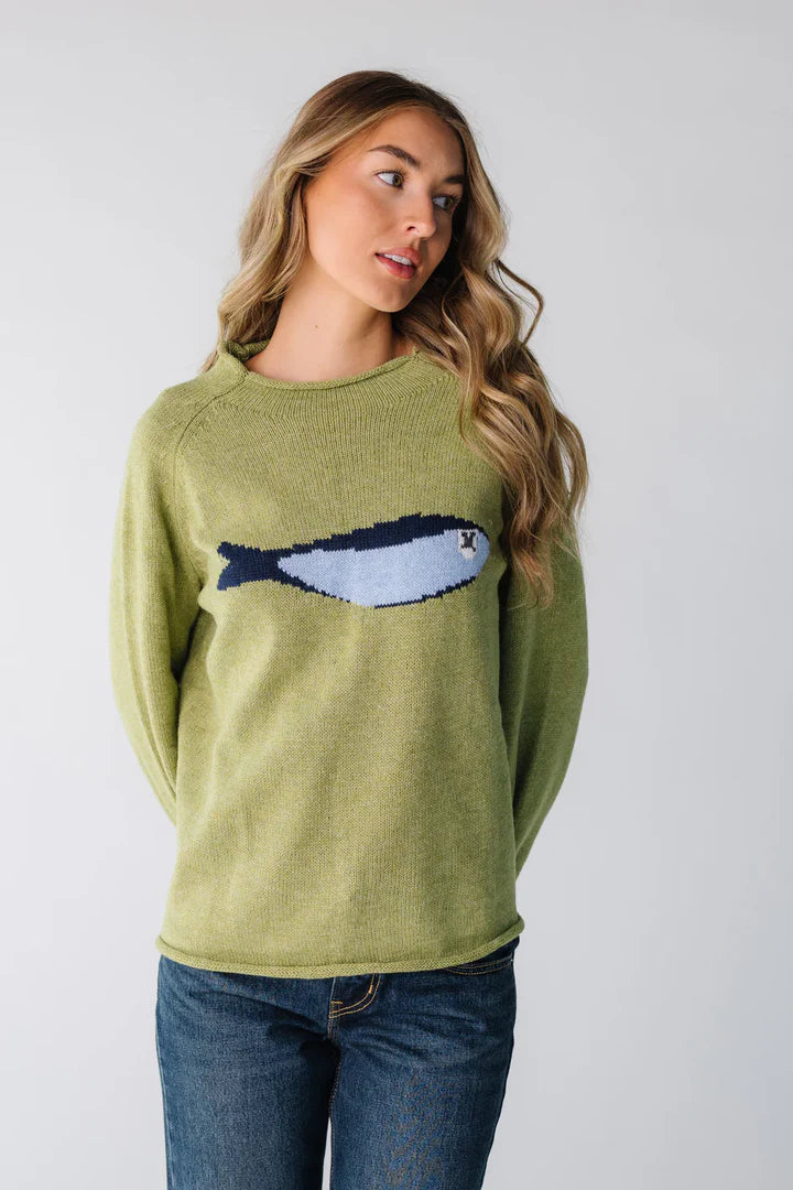 Olive Fisherman Sweater